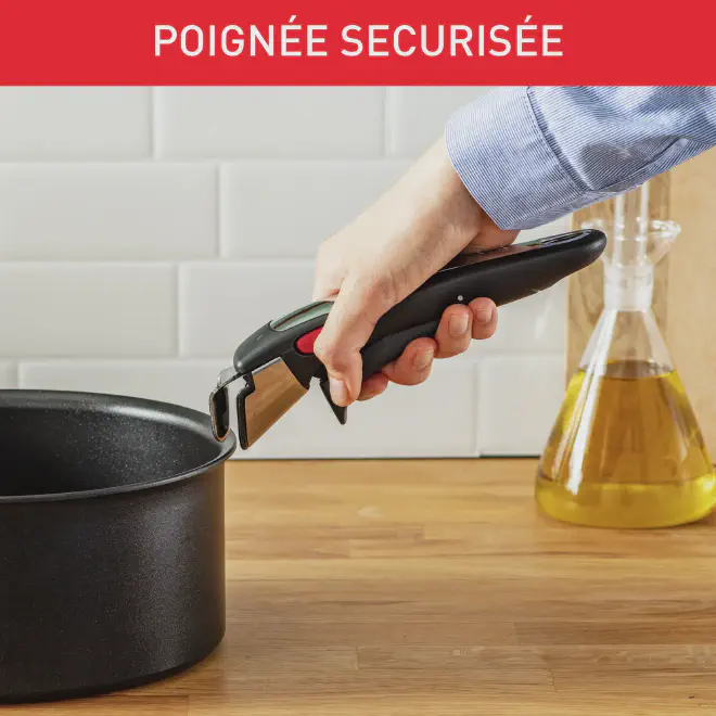Système de poignée amovible Tefal Ingenio sécurisé